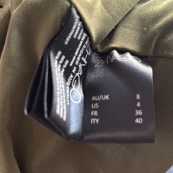 Zhivago Salvation Velvet Laser Cut Midi Dress Green Size US Size 4 - Picture 10 of 11